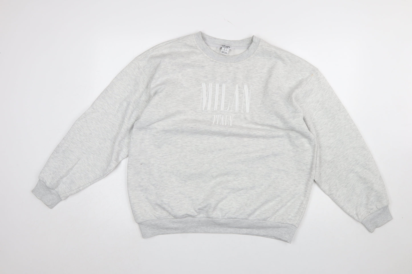Refuge Athletics Women Grey Small Pullover Sweatshirt Milan Print