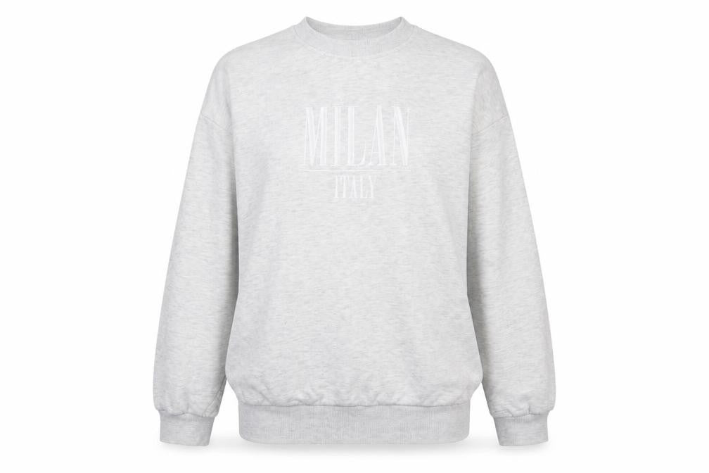 Refuge Athletics Women Grey Small Pullover Sweatshirt Milan Print