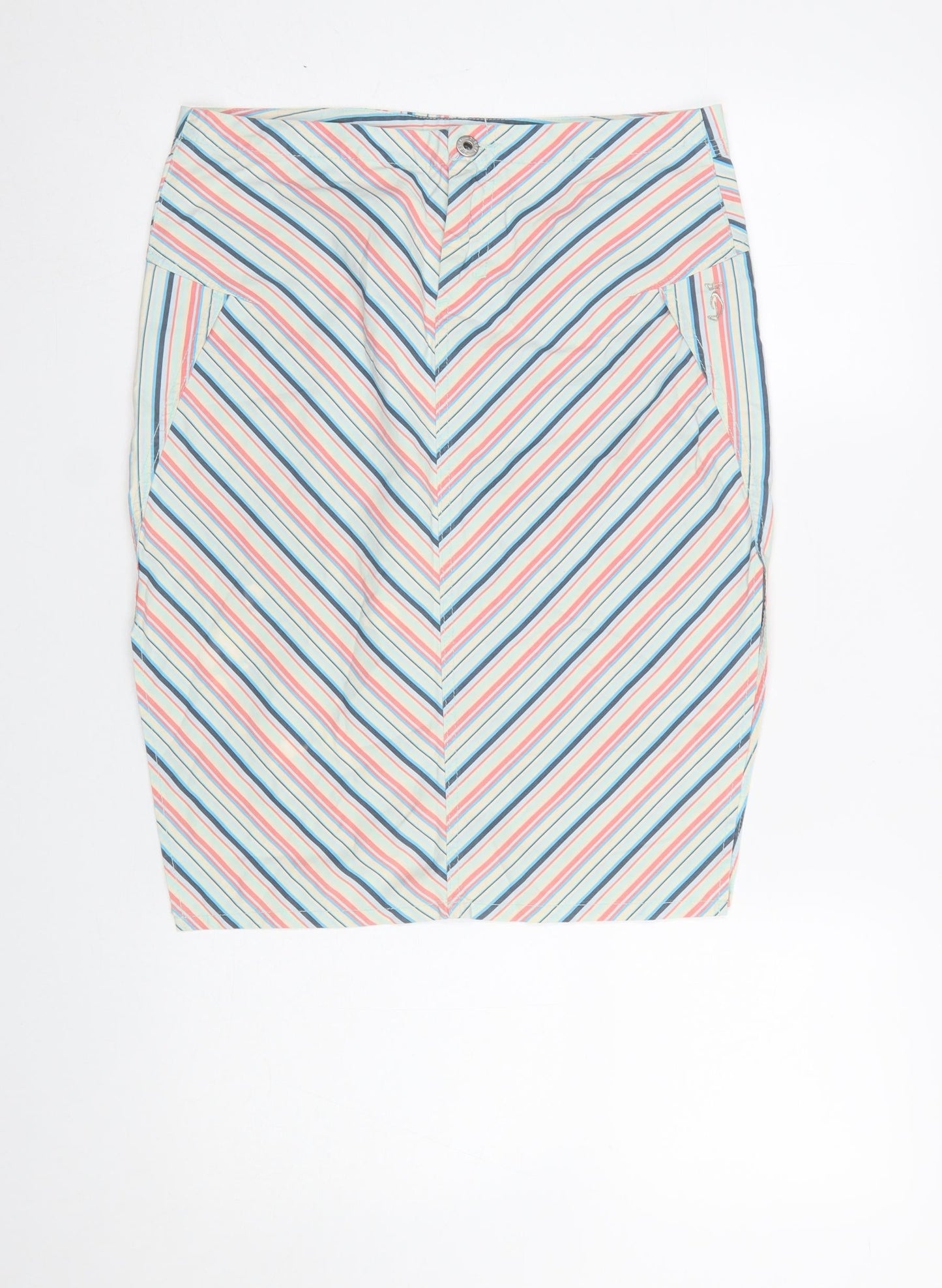 Diesel Women's Multicoloured Stripe Pencil Skirt Size 14