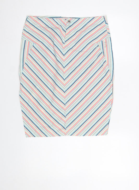 Diesel Women's Multicoloured Stripe Pencil Skirt Size 14