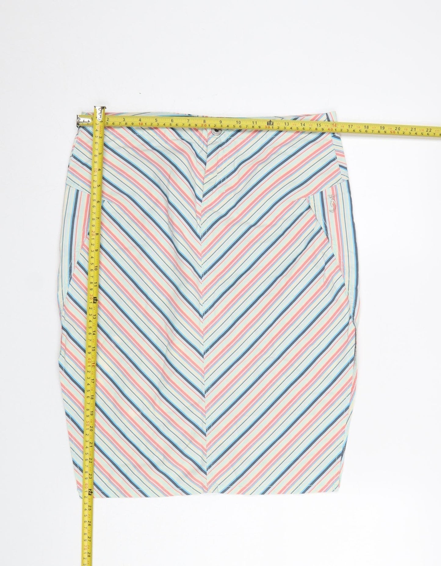 Diesel Women's Multicoloured Stripe Pencil Skirt Size 14