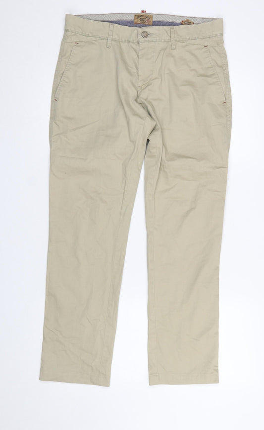 Tailored Denim 1972 Men's Beige Chino Trousers 32W 32L Regular Fit