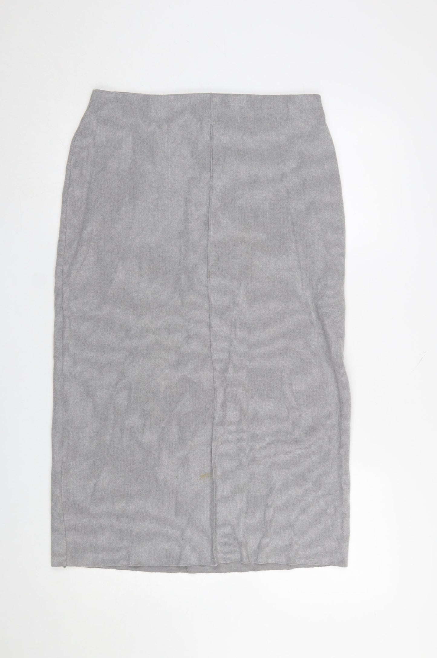 Zara Women’s Grey Midi Pencil Skirt Size L Stretch Jersey