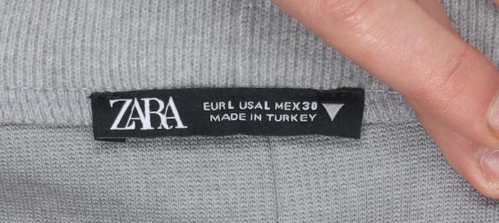 Zara Women’s Grey Midi Pencil Skirt Size L Stretch Jersey
