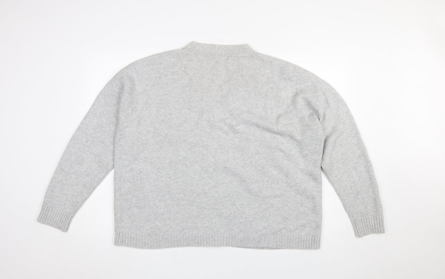 Dunnes Women’s Grey V-Neck Button-Up Cardigan Jumper XL