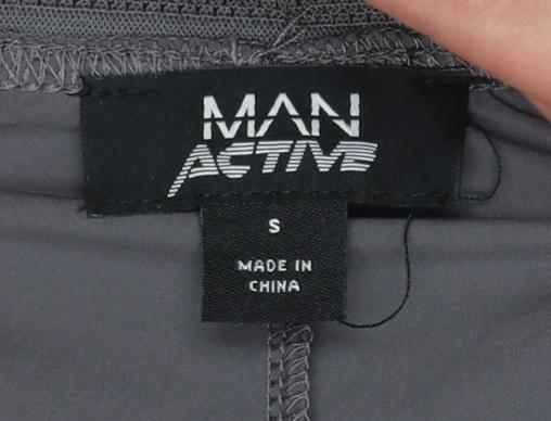 MAN Active Mens Grey S Regular Fit Jogger Trousers Lightweight Stretch