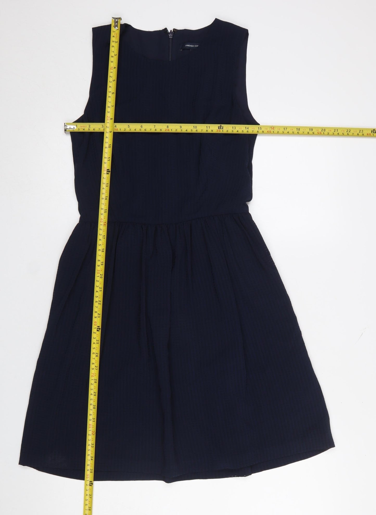 French Connection Women's Blue Size 8 Sleeveless Fit & Flare Dress