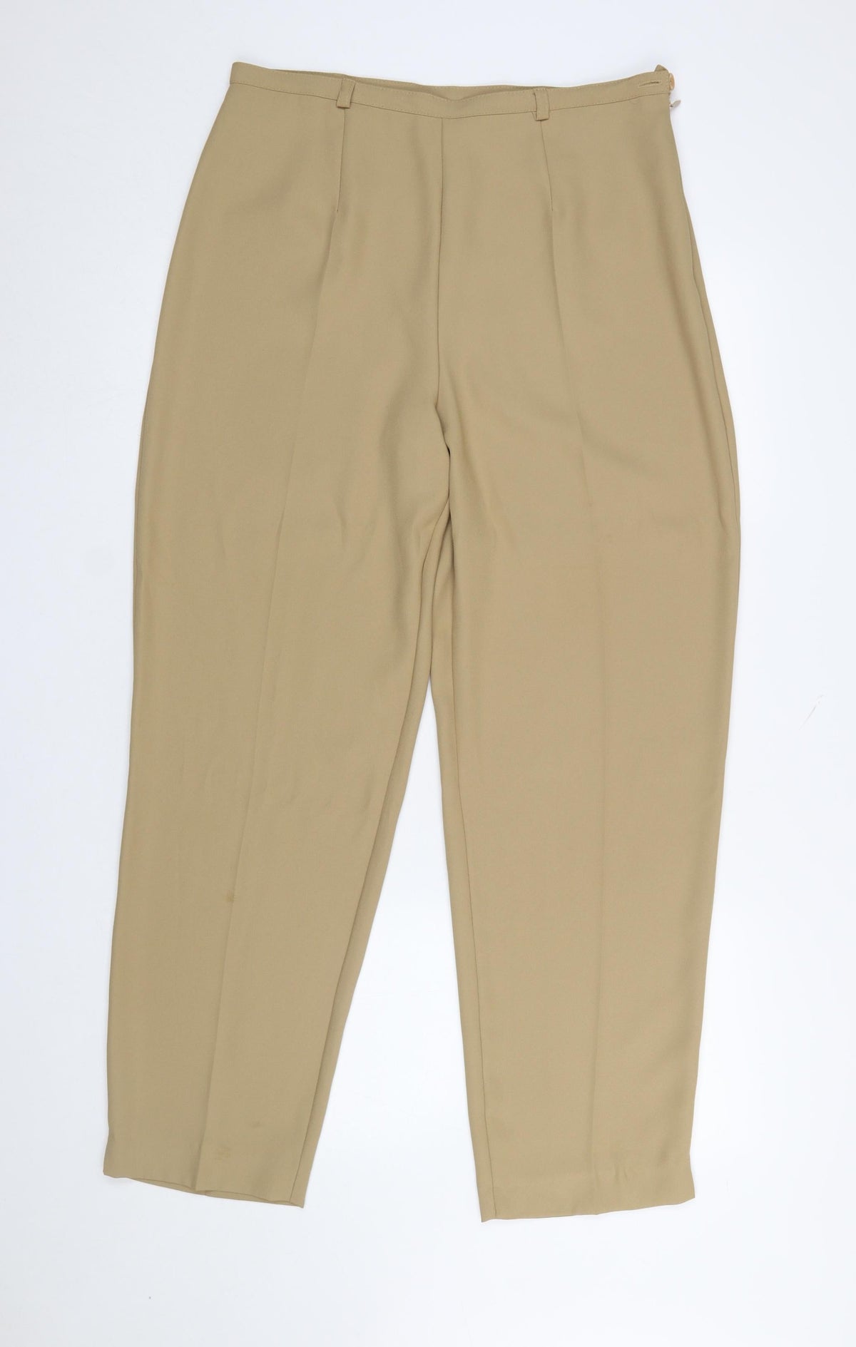 TAGG Women’s Beige Pleated Crepe Tapered Trousers Size 16