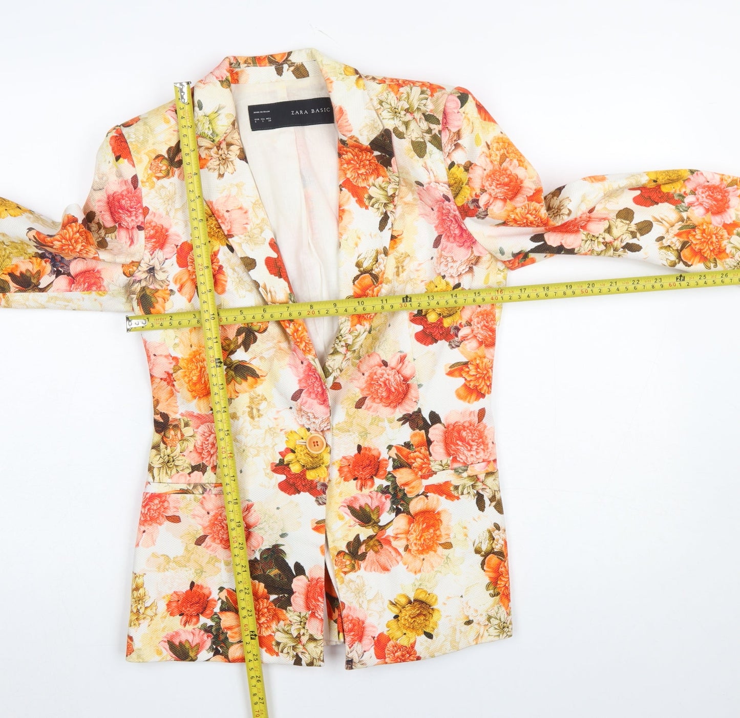 Zara Basic Women's Multicoloured Floral Blazer Jacket Size S