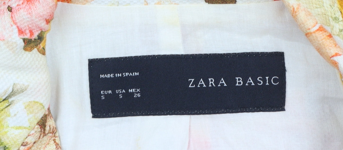Zara Basic Women's Multicoloured Floral Blazer Jacket Size S