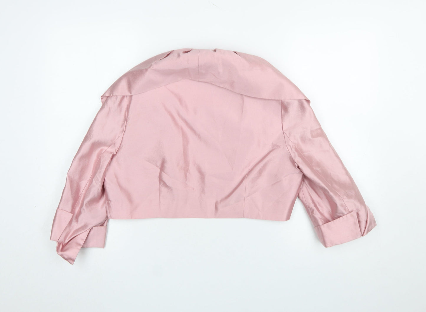 Presen Women Pink Size 16 Cropped Satin Shawl Blazer Jacket