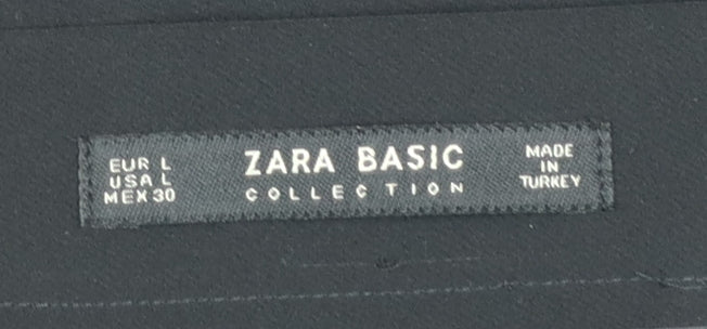 Zara Women Black Fringe Pencil Short Skirt L Formal Party