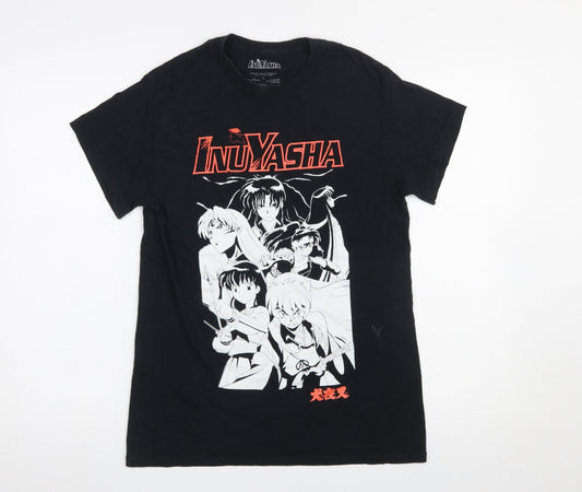 InuYasha Men’s Black Short Sleeve Graphic Anime T-Shirt Size S