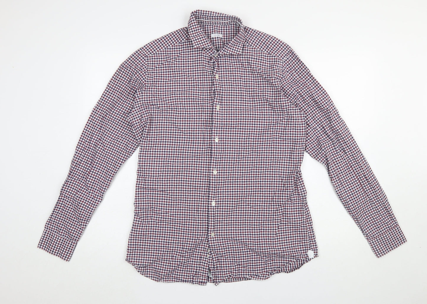 Caliban Men's Multicoloured Check Cotton Button-Up Shirt 16.5in