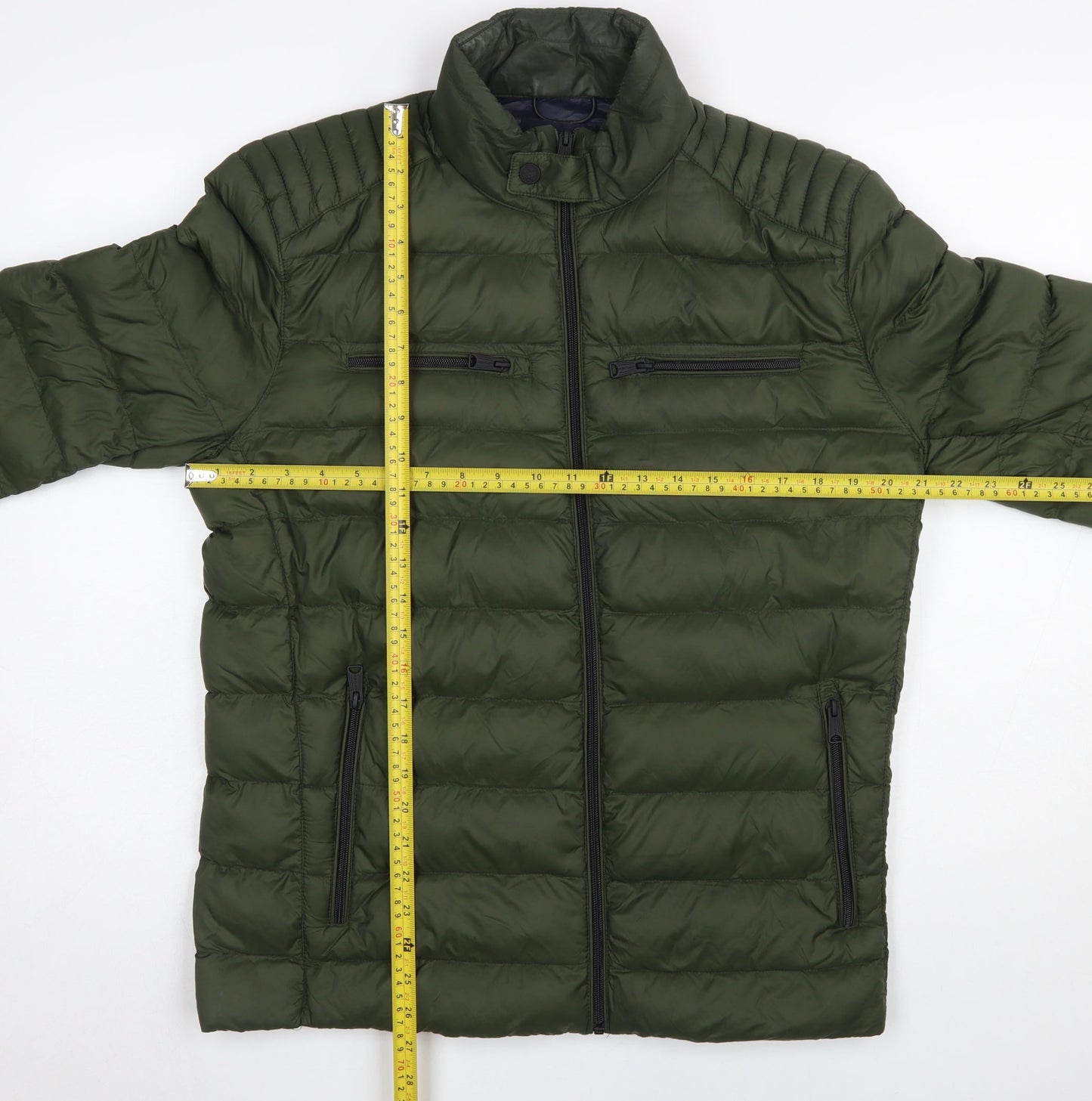 Lucky Brand Men's Green Puffer Jacket Size S Quilted Zip Up Winter Coat