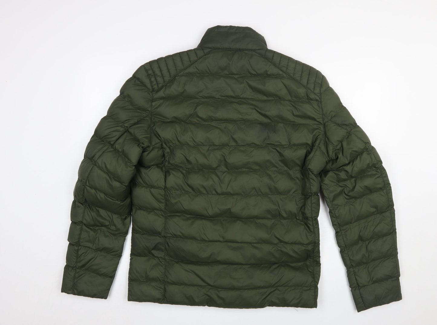 Lucky Brand Men's Green Puffer Jacket Size S Quilted Zip Up Winter Coat