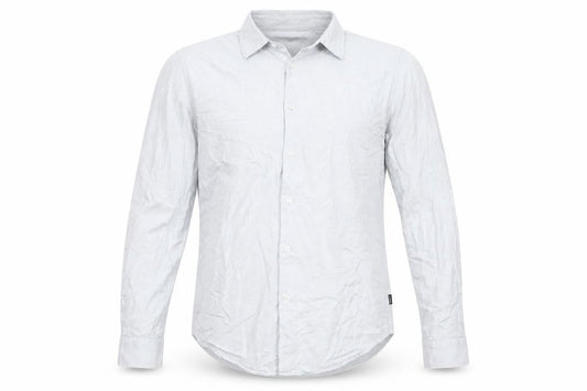 Superdry Studios Men's Grey Cotton Long Sleeve Dress Shirt L