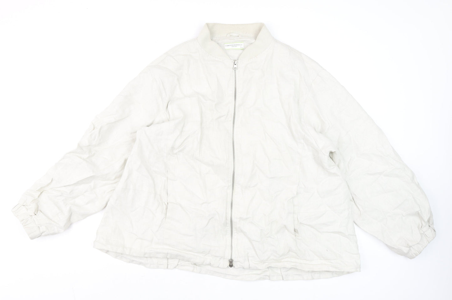 Carolyn Donnelly The Edit Women’s Beige Linen Bomber Jacket L