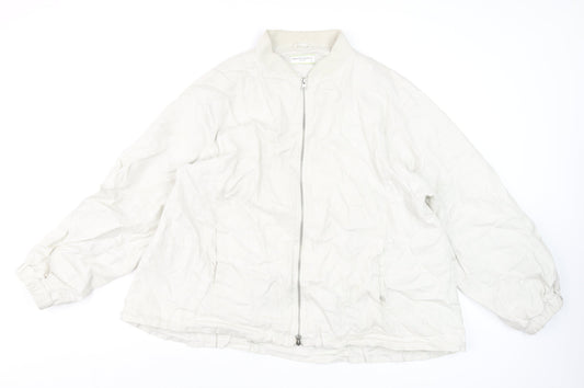 Carolyn Donnelly The Edit Women’s Beige Linen Bomber Jacket L
