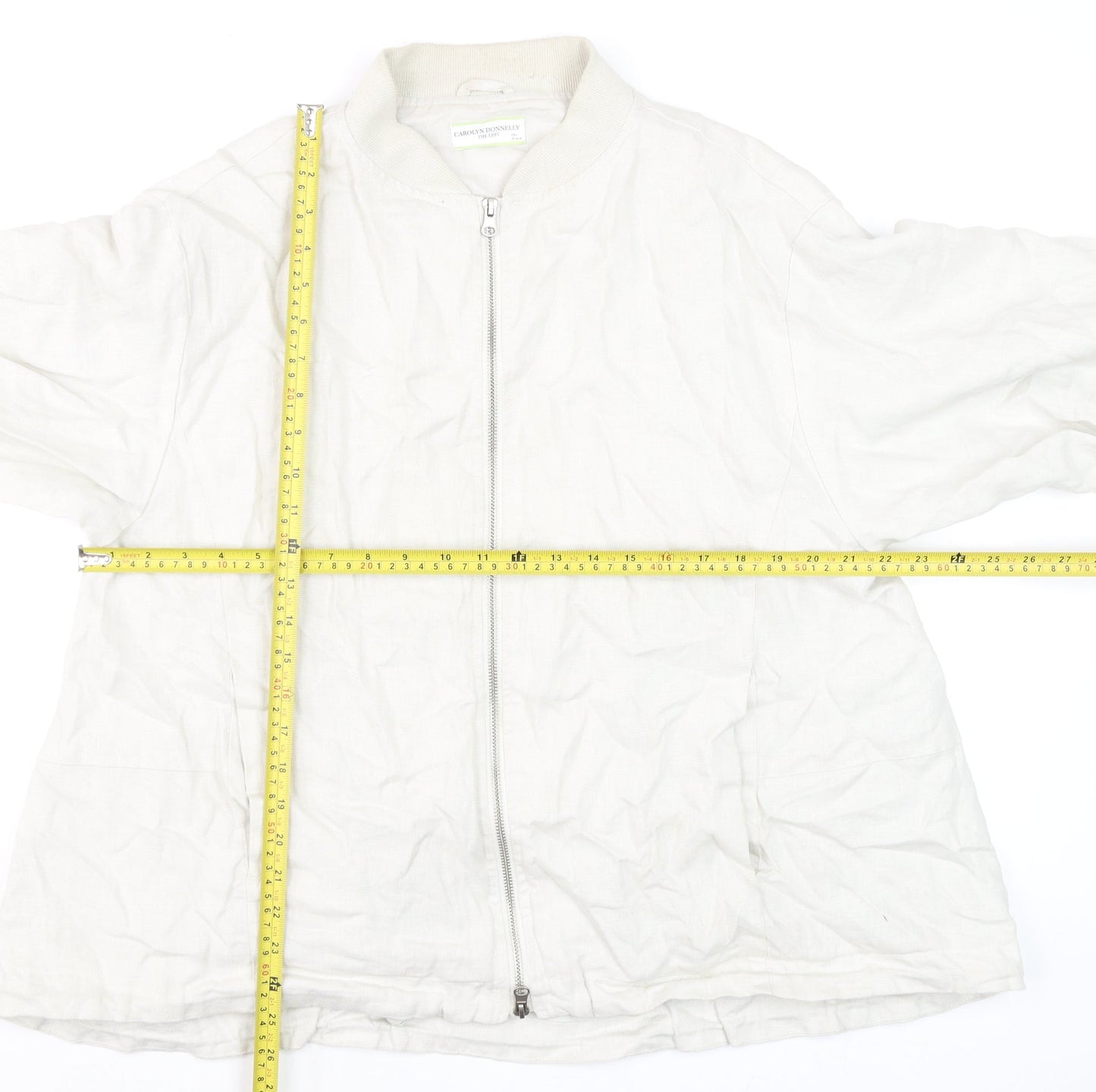 Carolyn Donnelly The Edit Women’s Beige Linen Bomber Jacket L