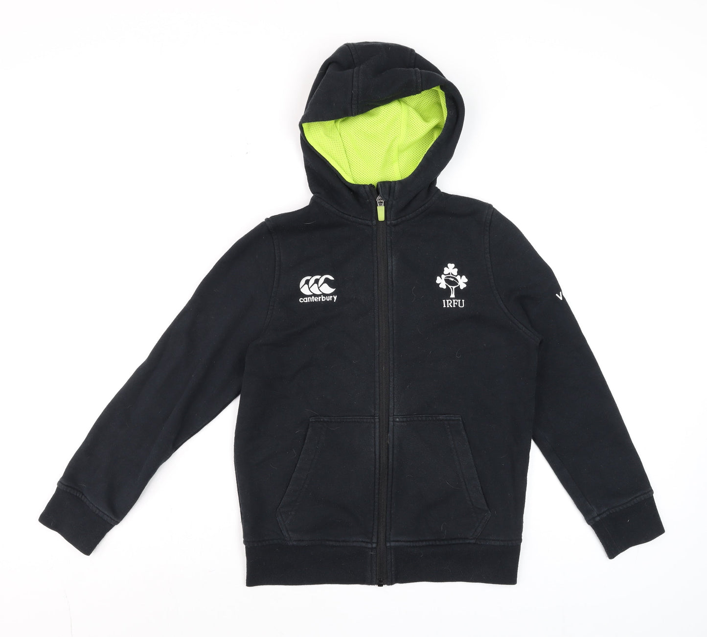 Canterbury Boys Black Full Zip Hoodie IRFU 10 Years Cotton Blend