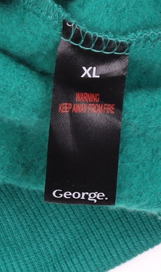 George Men's Green XL Christmas Elf Hooded T-Shirt