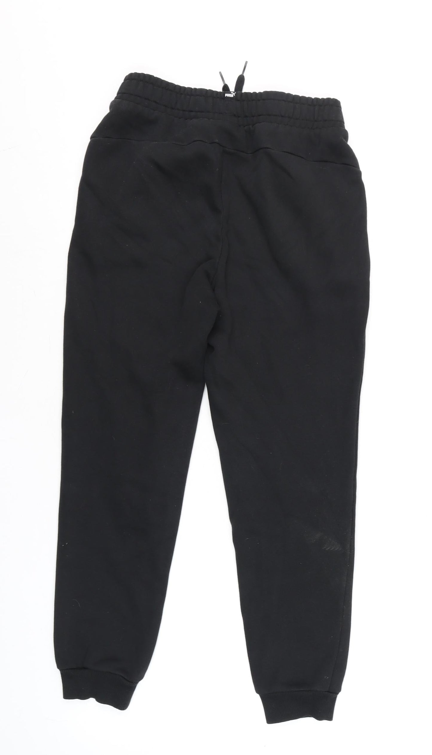 Puma Boys Black 11-12 Years Jogger Sweatpants Elastic Waist Tapered Fit