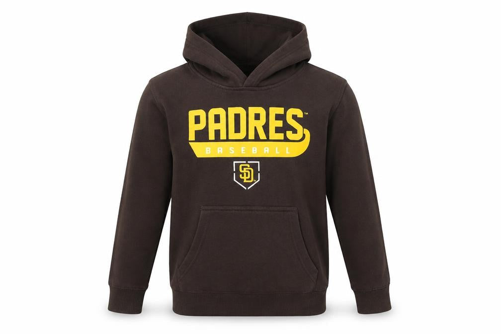 Genuine Merchandise Boys Brown Padres Pullover Hoodie Size 10-12 Baseball Graphic