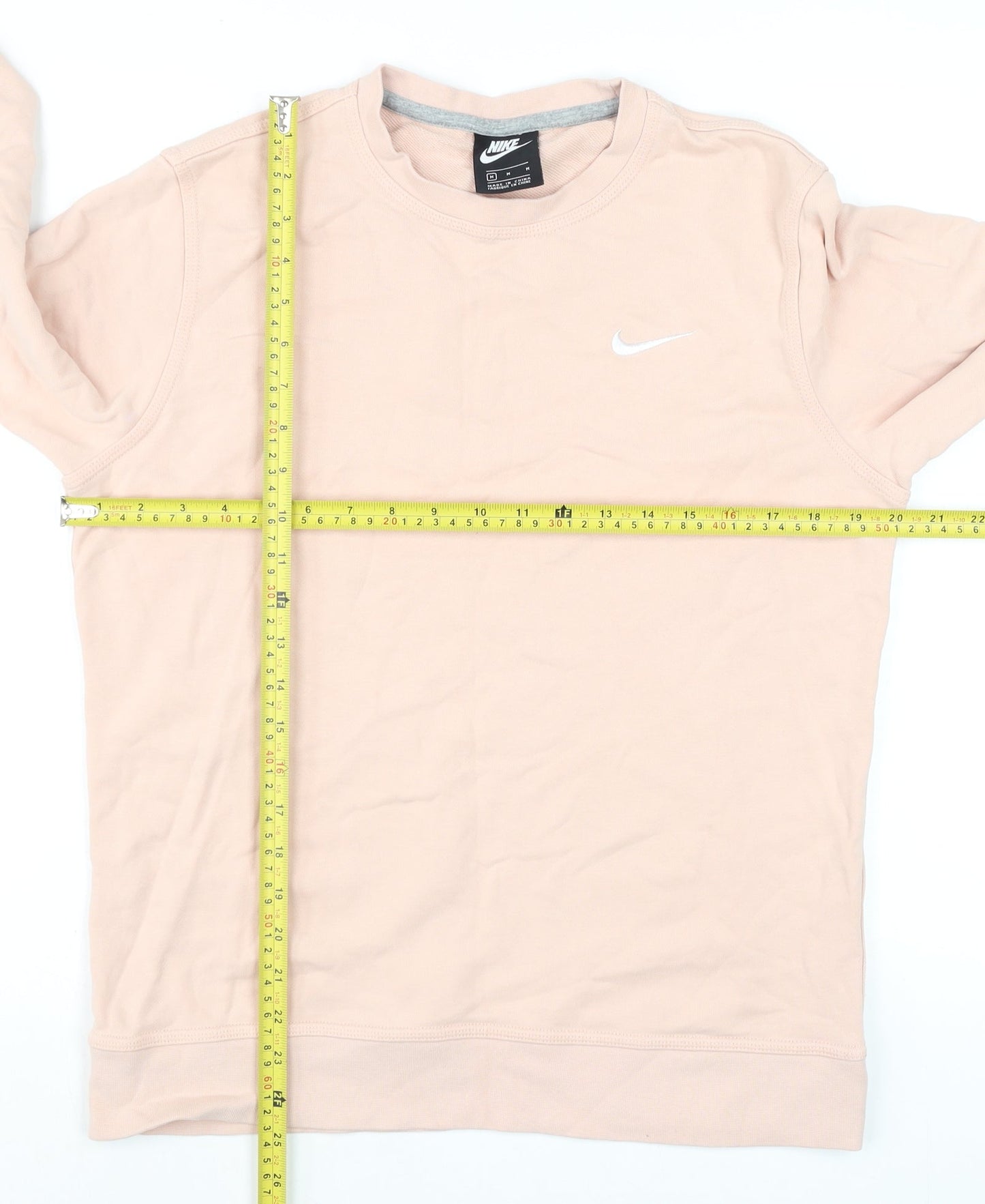 Nike Women Pink Crew Neck Pullover Sweatshirt Size M Cotton