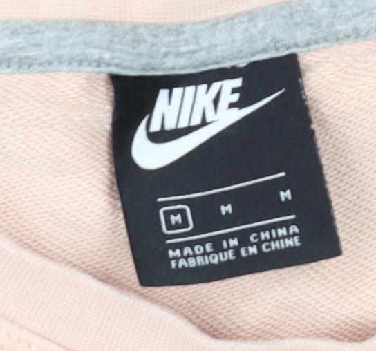 Nike Women Pink Crew Neck Pullover Sweatshirt Size M Cotton