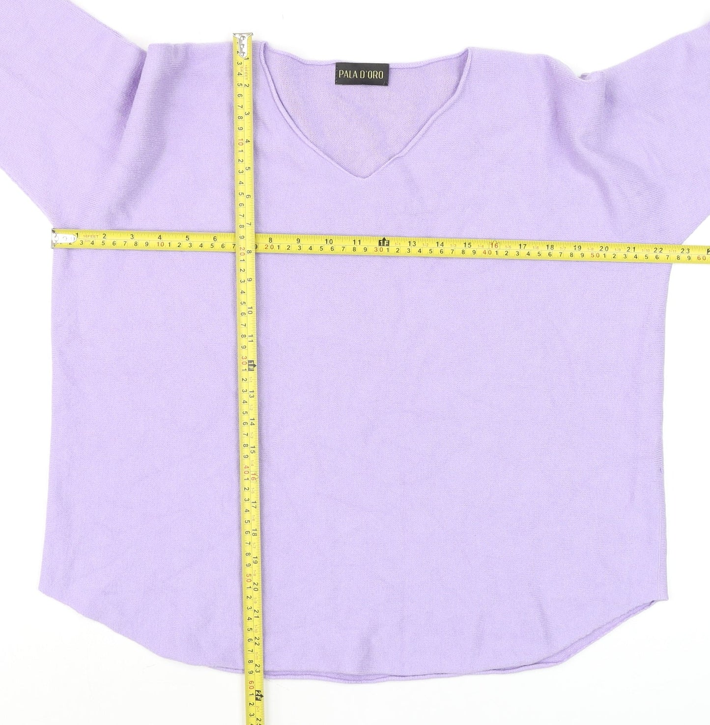 Pala D’Oro Women’s Purple V-Neck Long Sleeve Pullover Jumper L/XL