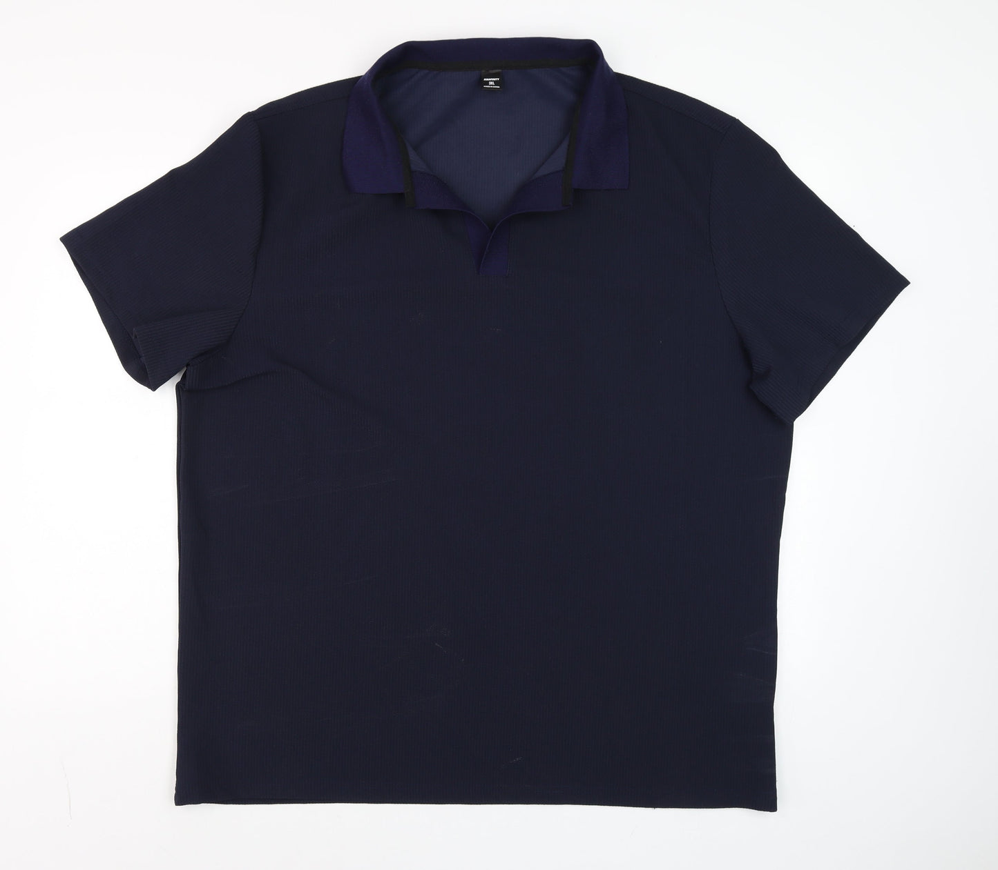 Manfinity Men's Blue 3XL Short Sleeve Collared Polo Shirt