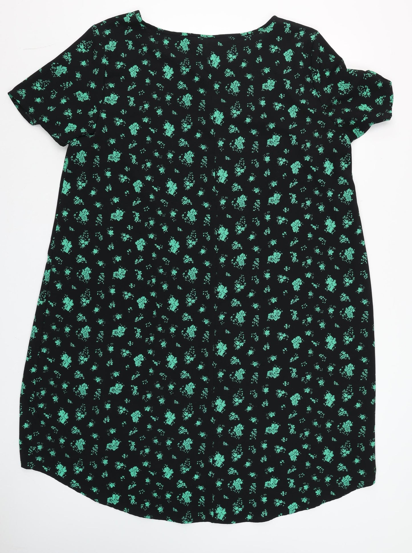 Zizzi Women's Black Floral Shift Dress Size M Short Sleeve