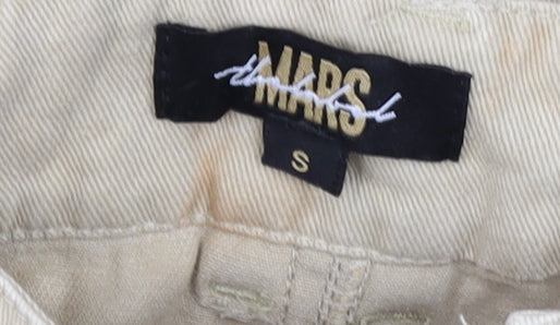 Mars the Label Womens Beige Cargo Wide Leg Cotton Trousers Size S