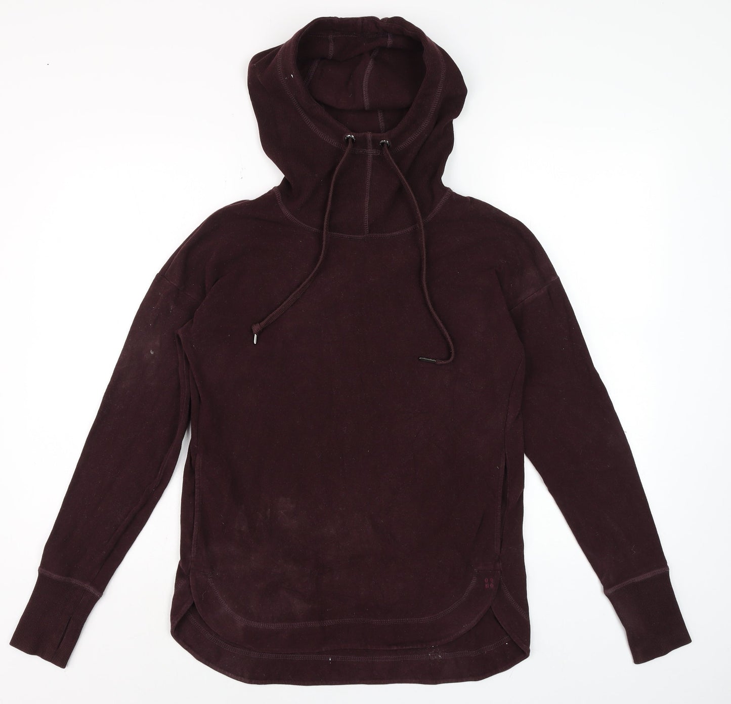 Sweaty Betty Womens Burgundy XXS Pullover Hoodie Cotton Blend