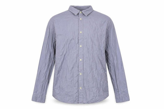 AllSaints Men's Grey Long Sleeve Button-Up Cotton Shirt Size L