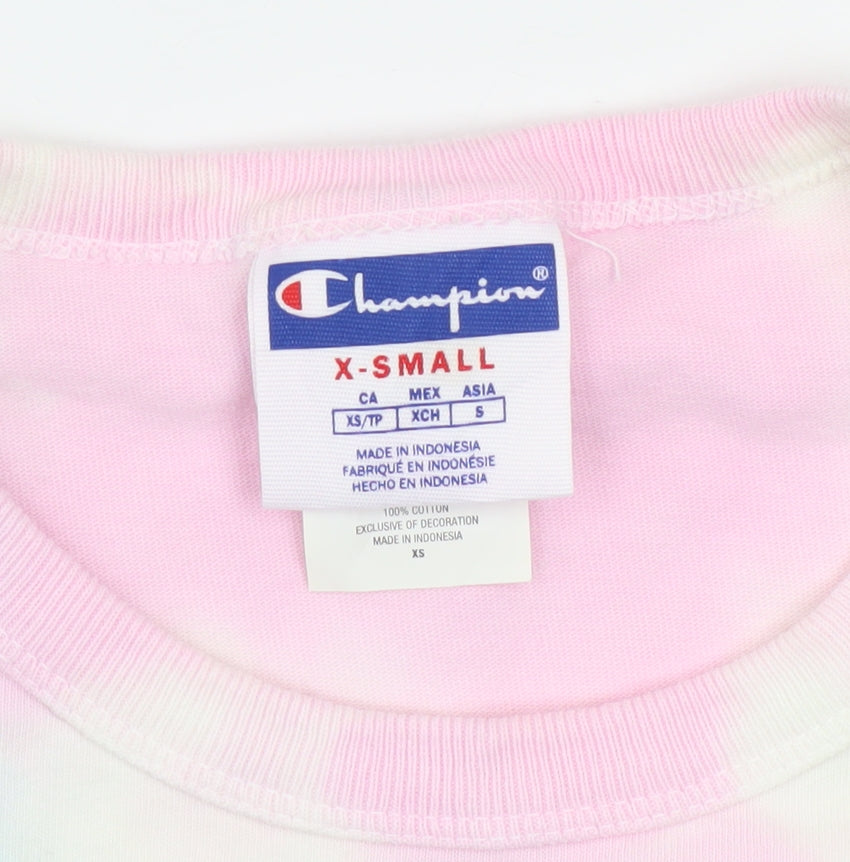 Champion Unisex Multicoloured Tie-Dye XS Long Sleeve Cotton Top