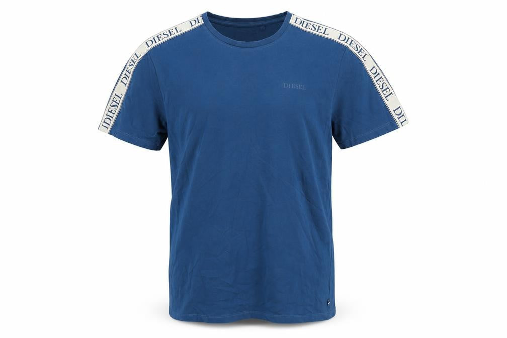 Diesel Men Blue Crew Neck Regular Fit Short Sleeve T-Shirt Size M