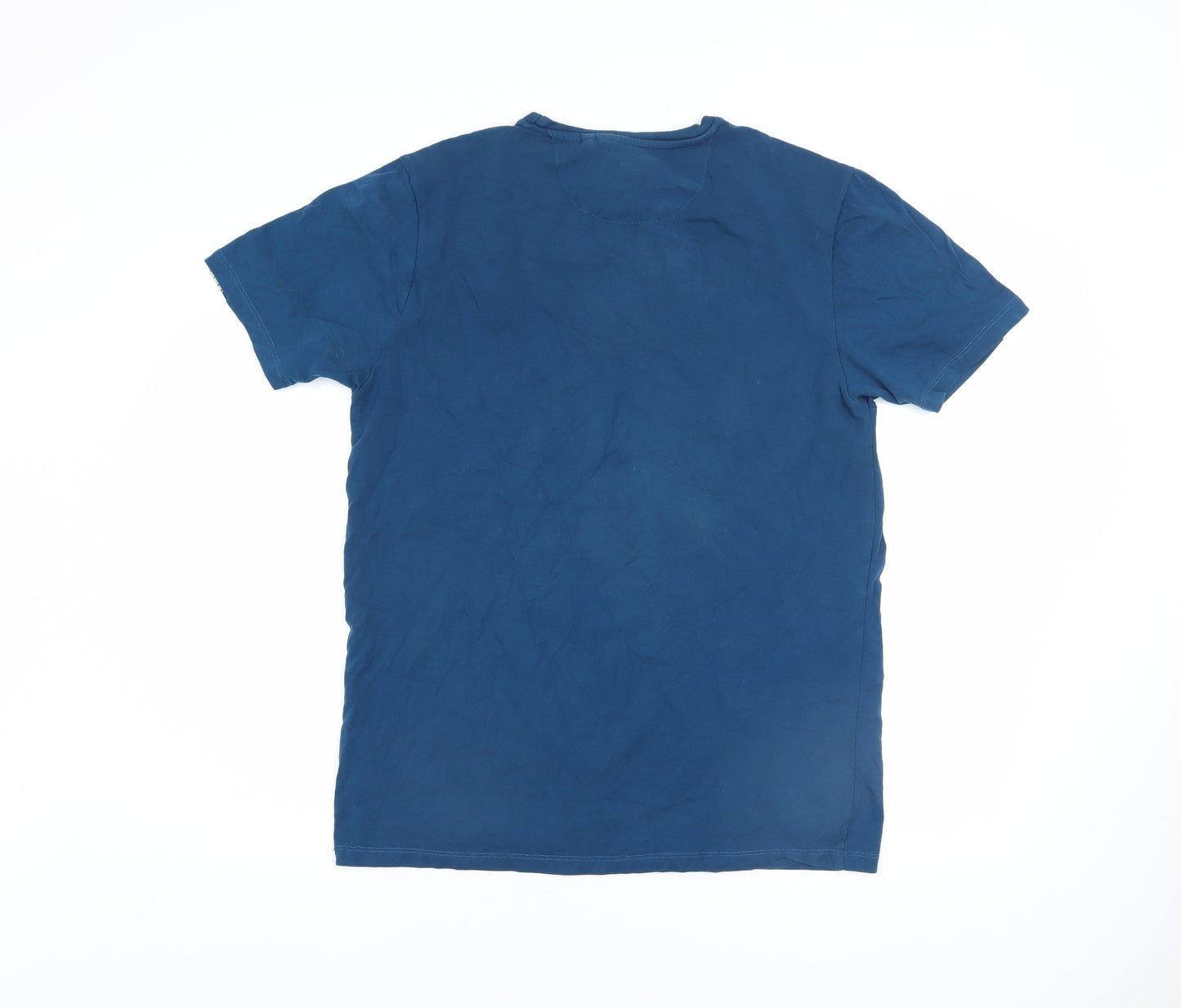 Diesel Men Blue Crew Neck Regular Fit Short Sleeve T-Shirt Size M