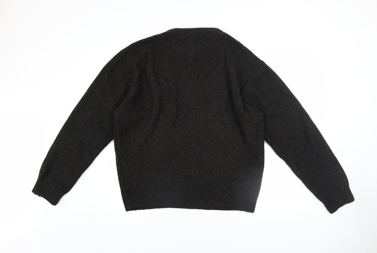 Tricot Marine Jeans Men's Black XL Crew Neck Wool Blend Jumper