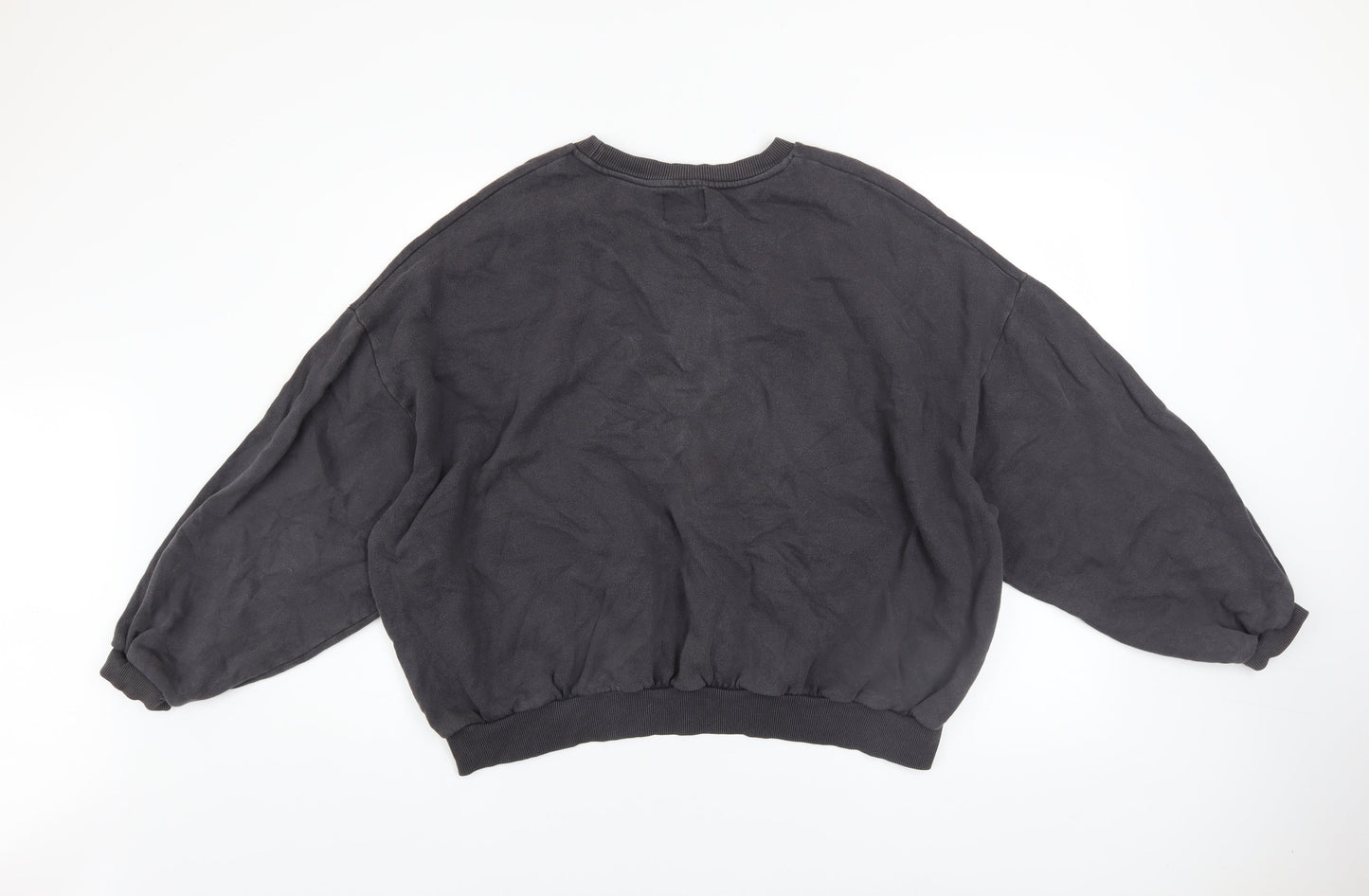 Pull & Bear Womens Black Southsea Graphic Pullover Sweatshirt L