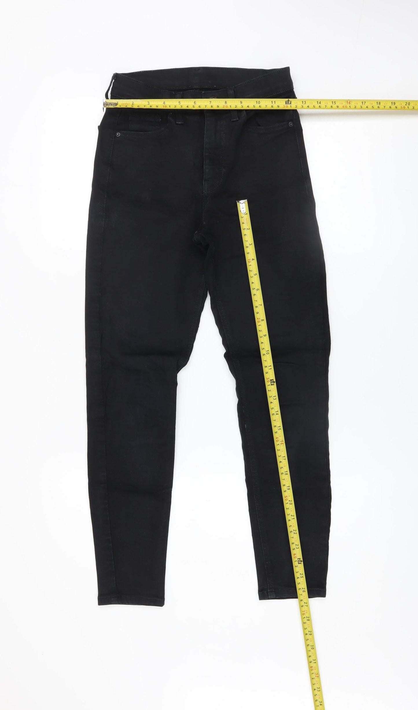 Topshop Women's Black High Rise Skinny Jeans Size 8 Regular