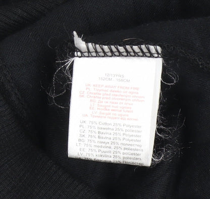 Additional view of Respect boys’ black quilted bomber jacket 12-13 years full zip cotton blend