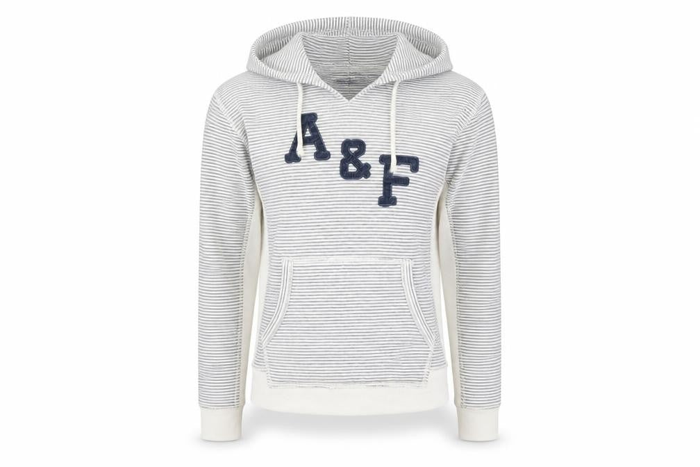 Abercrombie & Fitch Womens White Striped Pullover Hoodie Size S