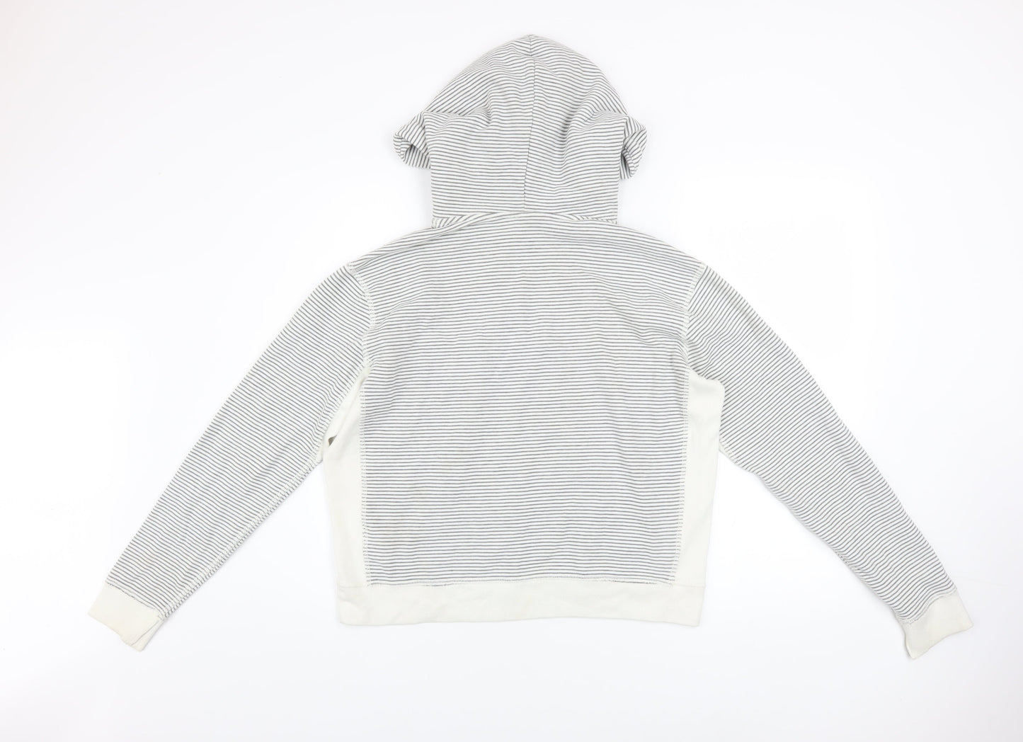 Abercrombie & Fitch Womens White Striped Pullover Hoodie Size S