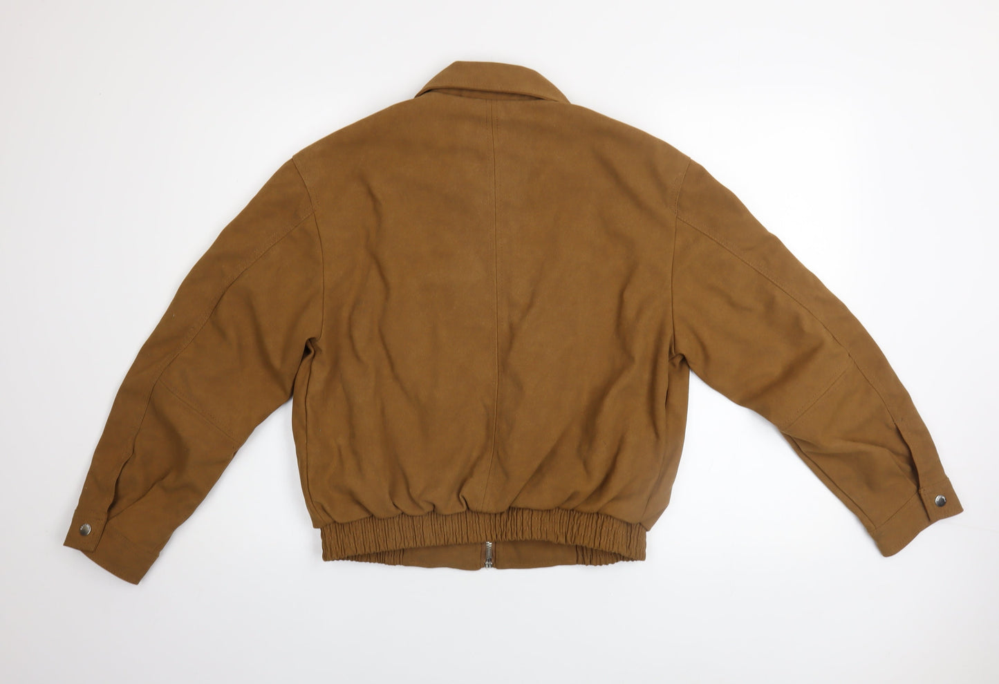 Bershka Men's Brown Polyurethane Bomber Jacket Size S