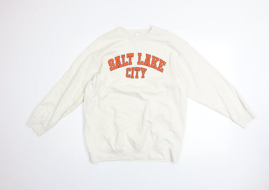 H&M Women Ivory Salt Lake City Pullover Sweatshirt XS