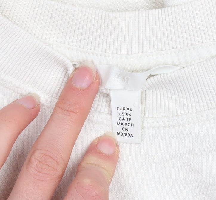 H&M Women Ivory Salt Lake City Pullover Sweatshirt XS