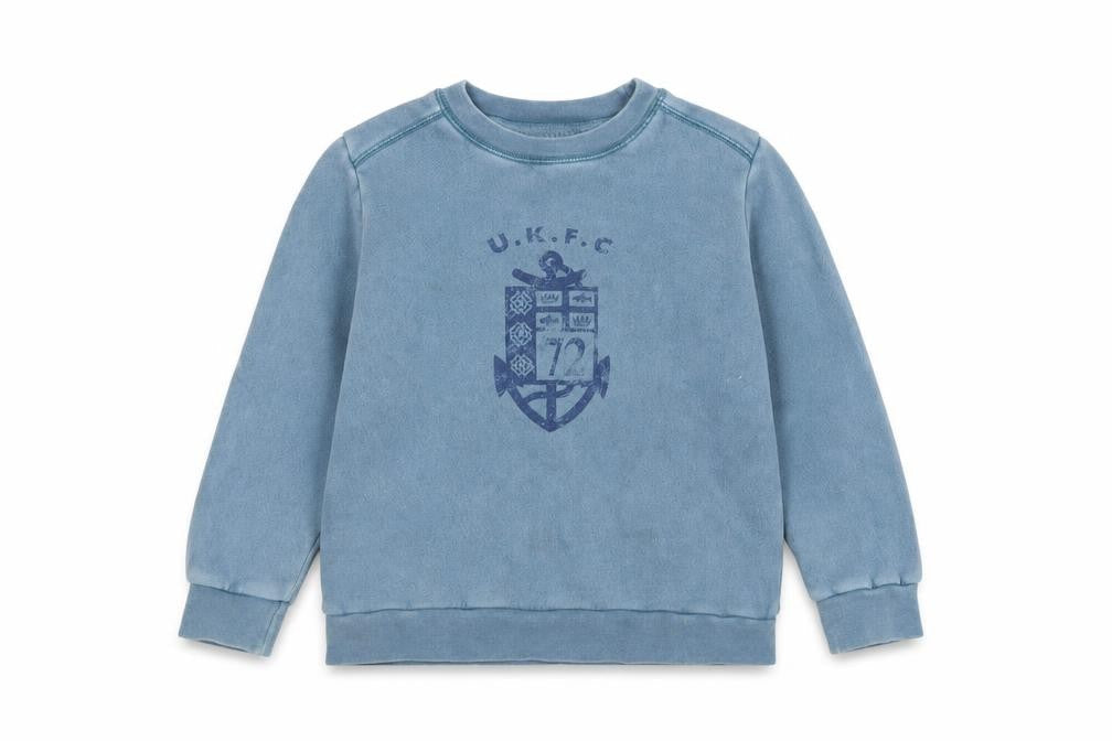 French Connection Boys Blue Cotton Blend Pullover Sweatshirt Age 6