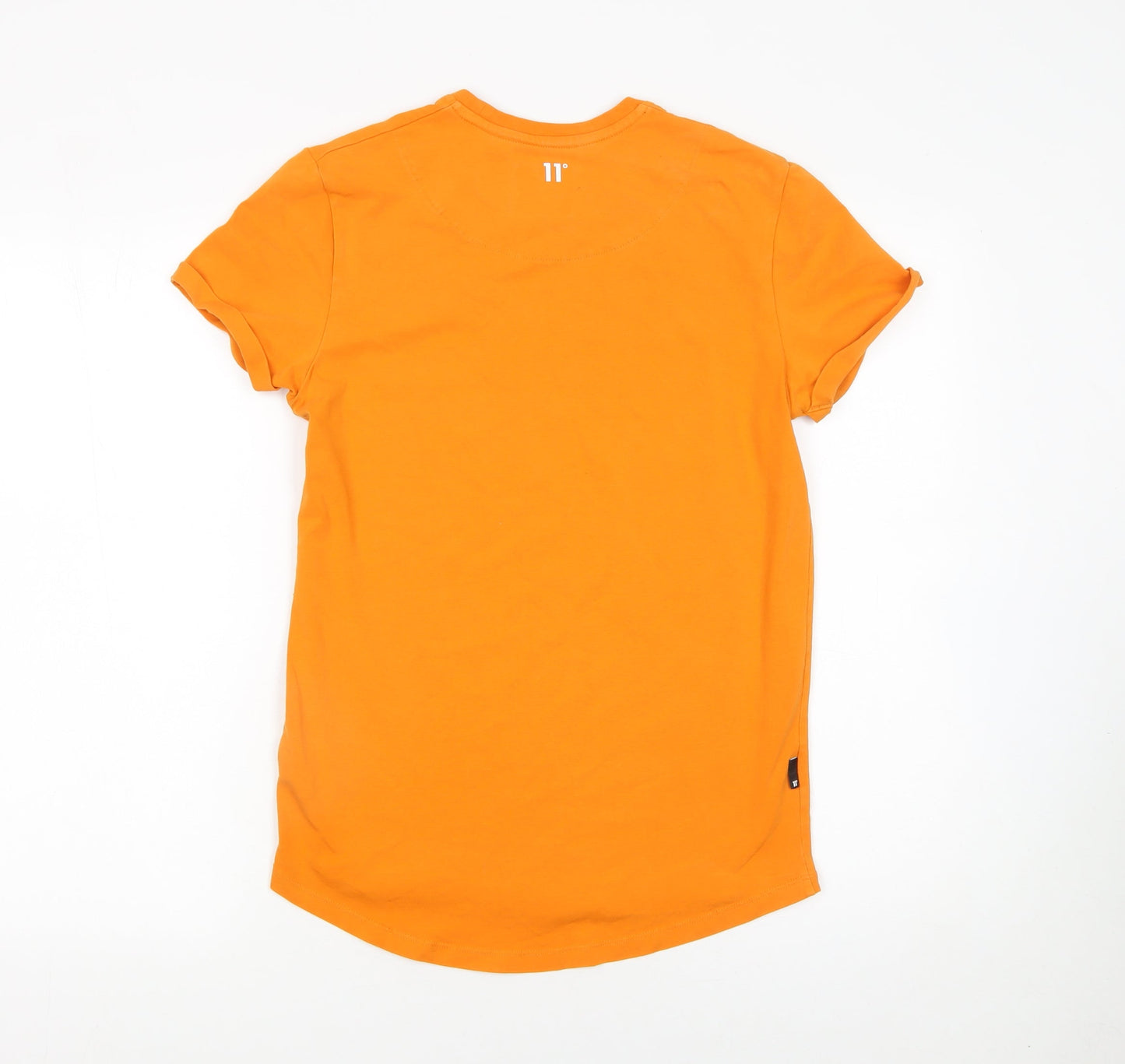 11 Degrees Men's Orange Slim Fit Crew Neck Short Sleeve T-Shirt Size S